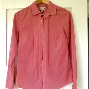 J Crew gingham “stretch perfect” button-down shirt